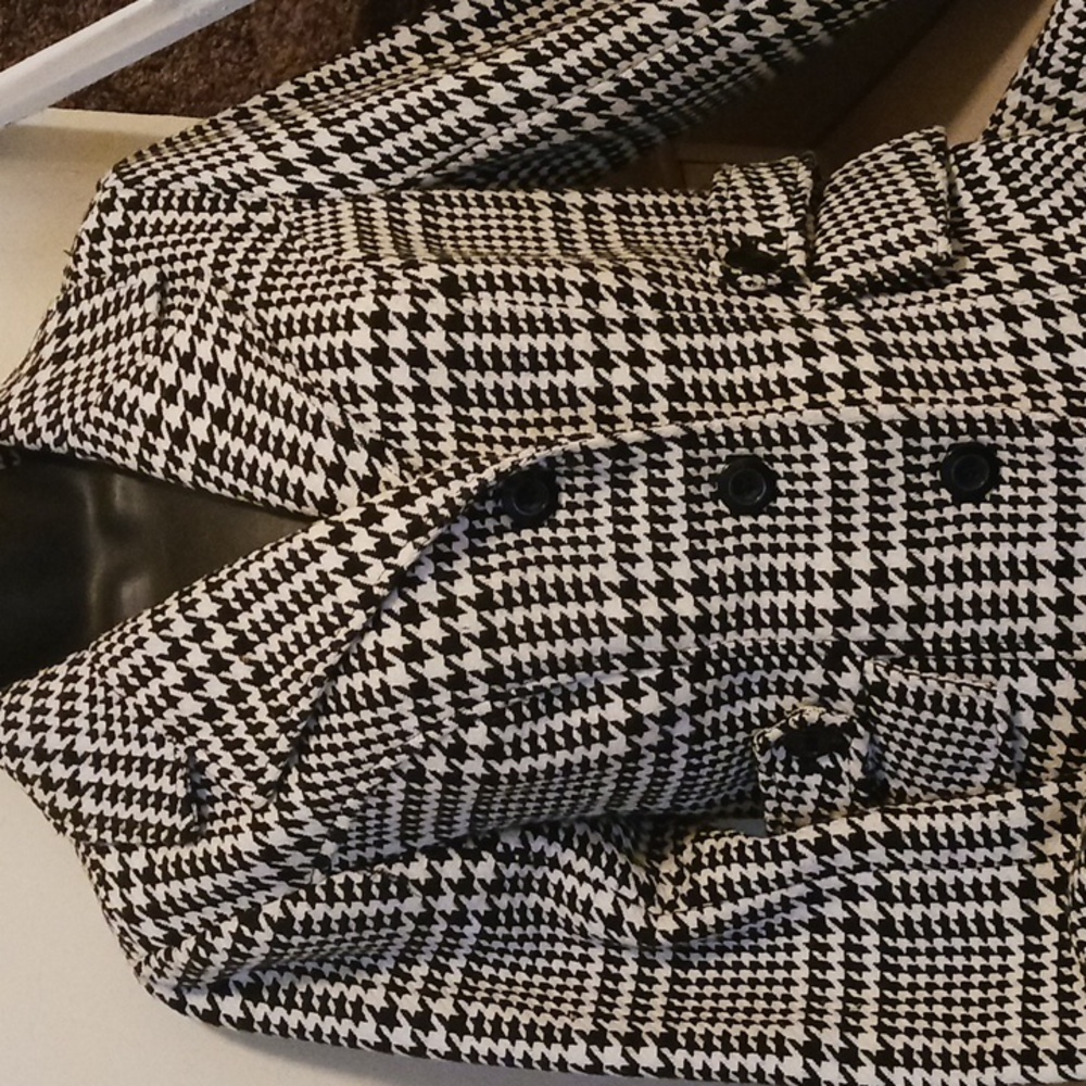 Candies Wool White Black Blazer Sz Med - image 6